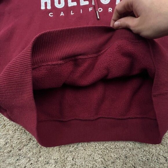 Hollister California Hoodie Red Pullover Drawstring Size Small w Logo Hooded - Picture 6 of 8